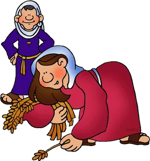 Ruth_and_ Naomi_ Bible_ Clipart PNG image