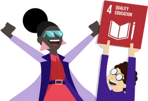 S D G4 Quality Education Celebration PNG image