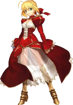 Saberin Red Battle Dress PNG image