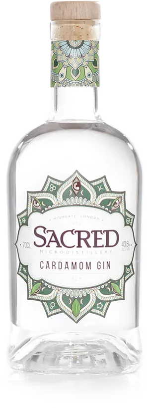 Sacred Cardamom Gin Bottle PNG image