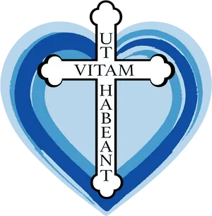 Sacred Heart Cross_ Motto Graphic PNG image