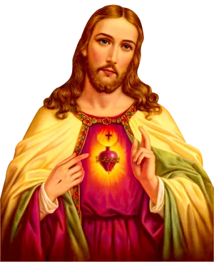 Sacred Heartof Jesus Portrait PNG image