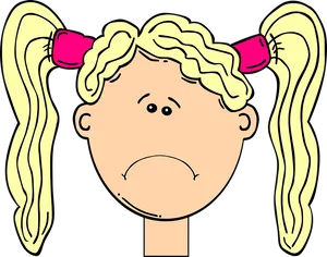 Sad Blonde Girl Cartoon PNG image