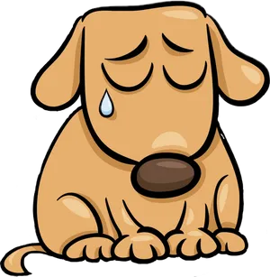 Sad Cartoon Puppy Illustration