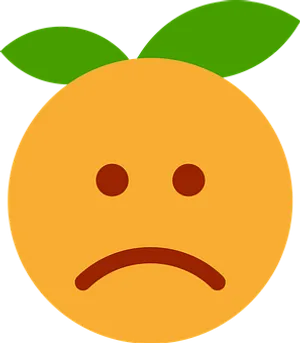 Sad Clementine Emoji PNG image