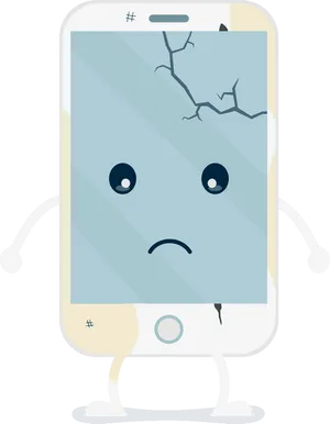 Sad Cracked Screen Mobile Clipart PNG image