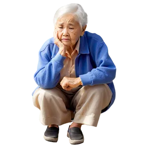 Sad Elderly Person Alone PNG Rxc PNG