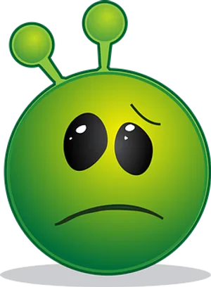 Sad Green Alien Cartoon