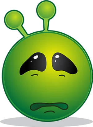 Sad Green Alien Cartoon