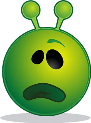 Sad Green Alien Cartoon