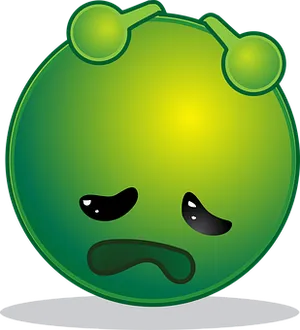 Sad Green Alien Emoji