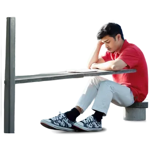 Sad Man Sitting PNG Kki