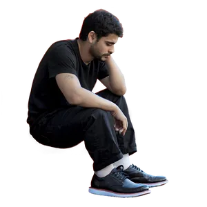 Sad Man Sitting PNG Qhc PNG