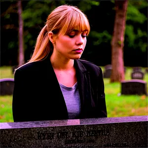 Sad Person At Graveyard PNG Jub