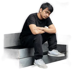 Sad Person In Corner PNG 06122024