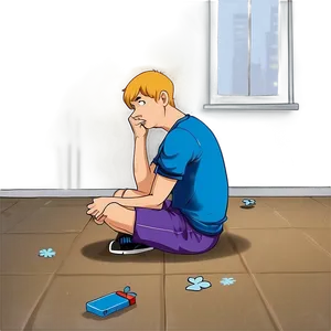 Sad Person In Empty Room PNG 06122024 PNG