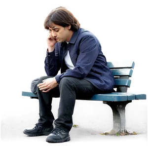 Sad Person On Bench PNG 06122024