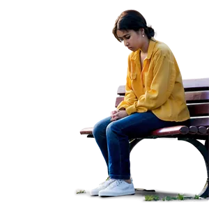 Sad Person On Bench Png 06122024 PNG image