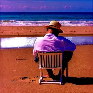 Sad Person On Deserted Beach PNG Jlq49 PNG
