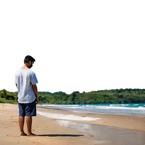 Sad Person On Deserted Beach PNG Lkl5 PNG