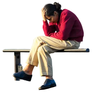 Sad Person Sitting Alone PNG 61