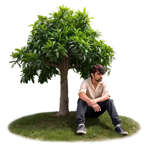 Sad Person Under Tree Png 56 PNG image