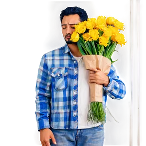 Sad Person With Drooping Flowers Png Gsa PNG image