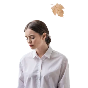 Sad Person With Falling Leaves PNG 06122024