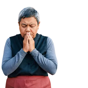 Sad Person With Folded Hands Png 06122024 PNG image