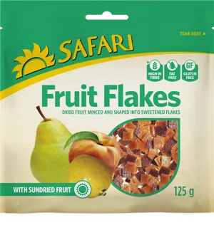 Safari Fruit Flakes Dried Fruit Package125g PNG image