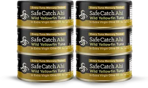 Safe Catch Ahi Yellowfin Tuna Cans PNG image