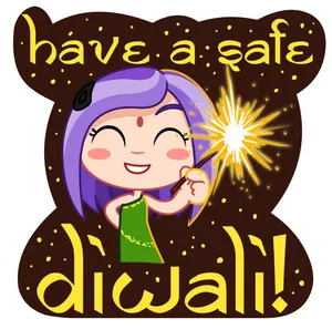 Safe Diwali Celebration Cartoon PNG image