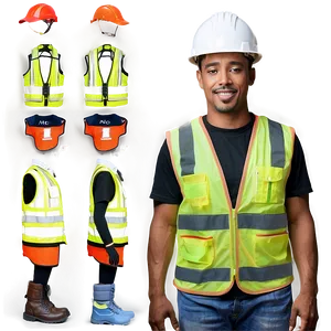 Safety Vest With Pockets Png Mlx PNG image