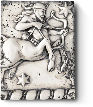 Sagittarius Zodiac Relief Art PNG image
