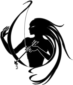 Sagittarius Zodiac Silhouette Art PNG image