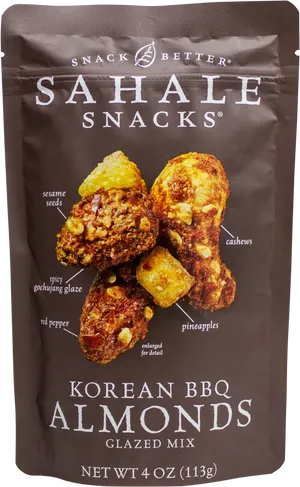 Sahale Snacks Korean B B Q Almonds Glazed Mix Package PNG image