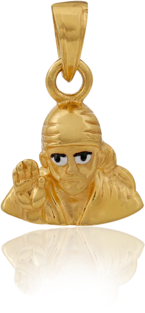 Sai Baba Gold Pendant Design PNG image