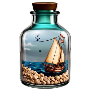 Sailboat In Bottle PNG Crw