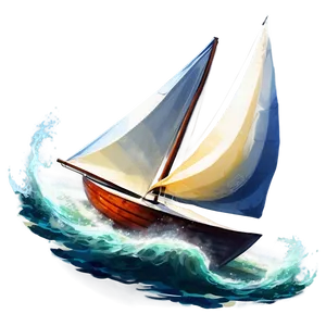 Sailboat In Stormy Sea PNG Ocp