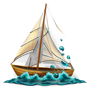Sailboat In Stormy Sea PNG Tmb