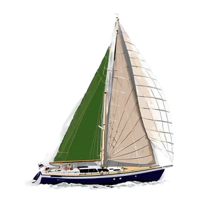 Sailboat Under Full Sail PNG 38