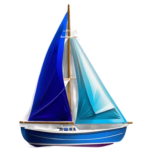 Sailboat With Blue Sails PNG 05242024