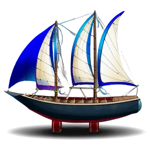 Sailboat With Blue Sails PNG 5 PNG