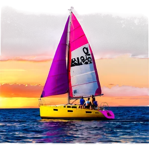 Sailing At Sunset Beach Png 6 PNG image