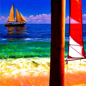 Sailing At Sunset Beach Png Prp PNG image