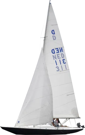 Sailing Yacht Full Sail Profile PNG image