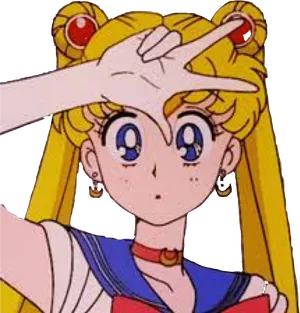 Sailor Moon Anime Character Gesture PNG image