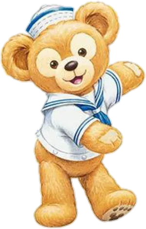 Sailor Teddy Bear Cartoon Sticker PNG image