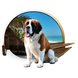 Saint Bernard At The Beach PNG 06252024