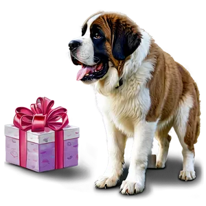 Saint Bernard Birthday Party PNG Ycc